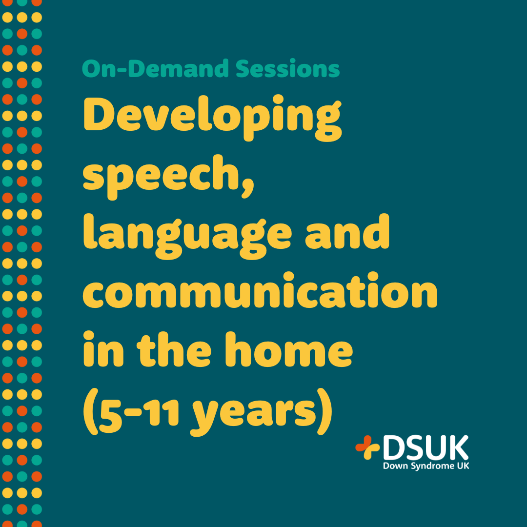 Developing speech, language and communication in the home (5-11 years) on-demand session product image header text